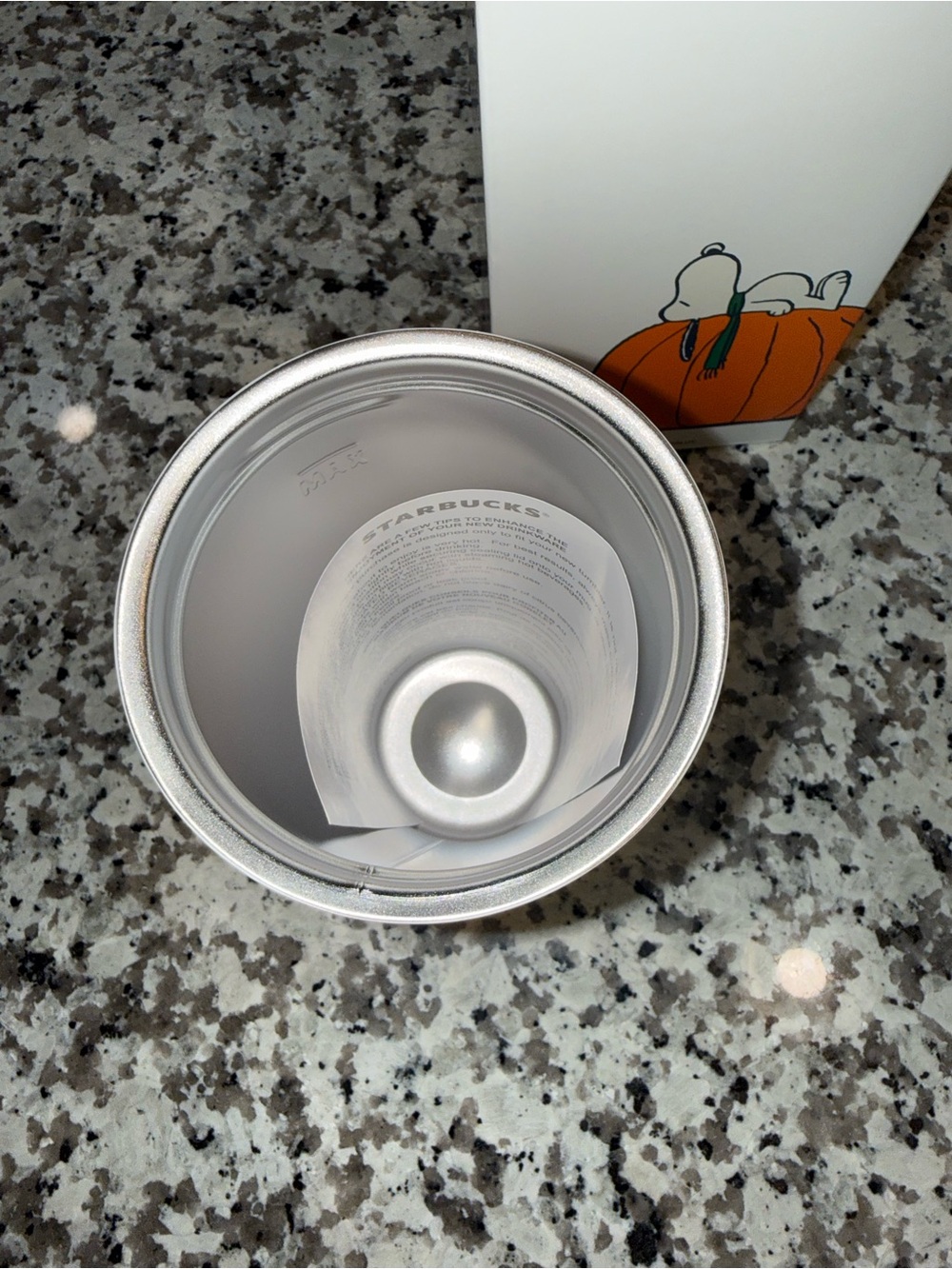 Starbucks Silver Metallic Tumbler snoopy